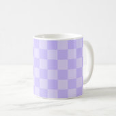 Eentonige lavendel geruite patroon koffiemok (Voorkant rechts)