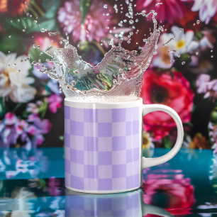 Eentonige lavendel geruite patroon koffiemok