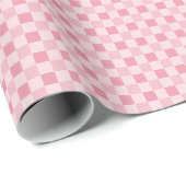 Eentonige Roze Kleine Ginghamruit Cadeaupapier (Rol Hoek)