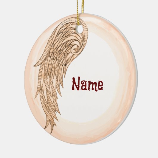 éénvleugelige engel keramisch ornament (Links)