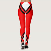 Eenvormig rood wit gevlakt vierkant leggings (Achterkant)