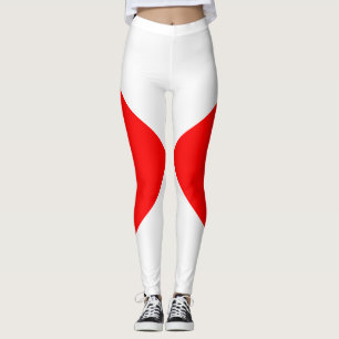 Eenvormig rood wit gevlakt vierkant leggings
