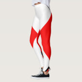 Eenvormig rood wit gevlakt vierkant leggings (Links)