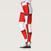 Eenvormig rood wit gevlakt vierkant leggings (Links)