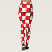 Eenvormig rood wit gevlakt vierkant leggings (Achterkant)