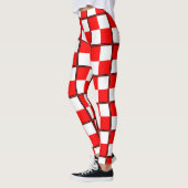 Eenvormig rood wit gevlakt vierkant leggings (Links)