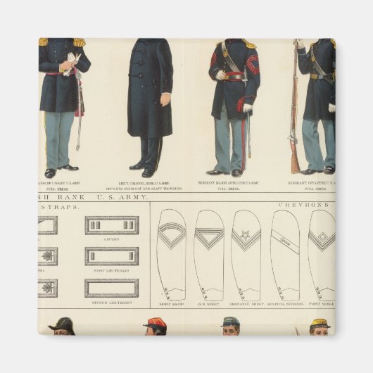 Eenvormige, Amerikaanse, CS-legers Magneet (Voorkant)