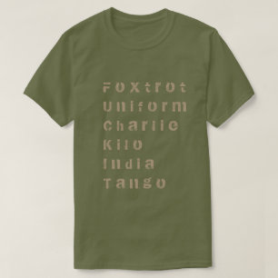 Eenvormige Foxtrot, Charlie, Kilo, India, Tango T-shirt