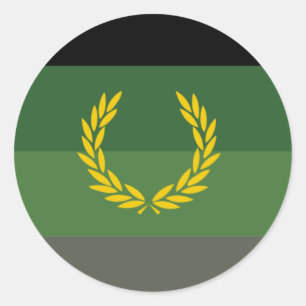 Eenvormige militaire vlag ronde sticker