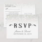 Eenvoud Art Deco Style RSVP - Maaltijdselecties Uitnodiging Briefkaart (Voorkant / Achterkant)