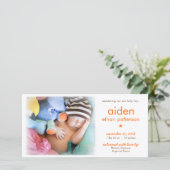 Eenvoud Baby Boy Foto Aankondiging Geboorte (Staand voorkant)