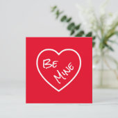 Eenvoud Be Mine Rood & Wit Valentijnsdag Feestdagenkaart (Staand voorkant)