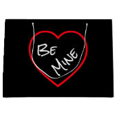 Eenvoud Be Mine Typografie Rode Valentijn Hart Groot Cadeauzakje (Voorkant)