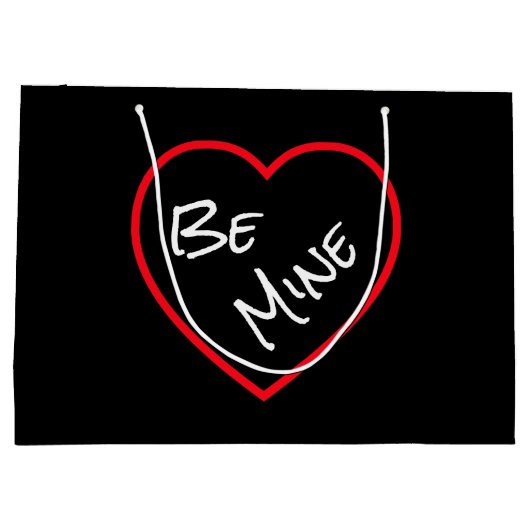 Eenvoud Be Mine Typografie Rode Valentijn Hart Groot Cadeauzakje (Achterkant)