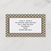 Eenvoud: beige, witte, zilverdiamantvormen visitekaartje (Achterkant)