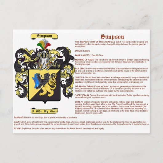 eenvoud (betekenis) briefkaart (Voorkant)