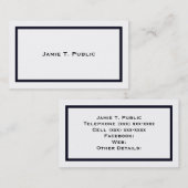 Eenvoud: blauw Lijst, witte achtergrond Visitekaartje (Voorkant / Achterkant)