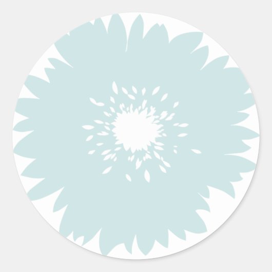 Eenvoud Blauwe Bloem Ronde Sticker (Voorkant)