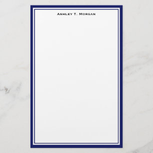 Eenvoud DIY Lijst Wit Gepersonaliseerde Navy Briefpapier