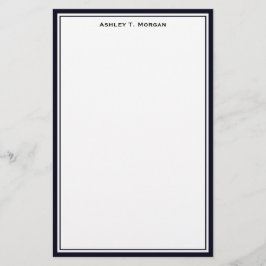 Eenvoud Dk Blauw / Witte Persoonlijke Briefpapier
