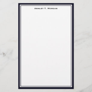 Eenvoud Dk Blauw / Witte Persoonlijke Briefpapier