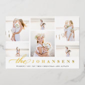 Eenvoud | Elegant Photo Collage Folie Feestdagenkaart (Voorkant)