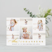 Eenvoud | Elegant Photo Collage Folie Feestdagenkaart (Staand Voorkant)