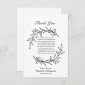 Eenvoud Elegantie Betrokkenheid Cadeau Bedankkaart (Voorkant / Achterkant)