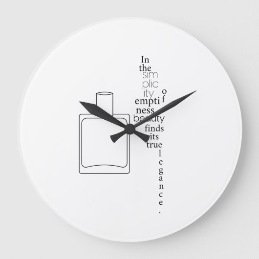 Eenvoud Elegantie Minimalistisch Zwart-wit Grote Klok (Voorkant)