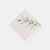 Eenvoud gebladerte Blush bruiloft cocktail Servet (Hoek)