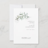 Eenvoud & gebladerte White Wedding Save Our Date Save The Date (Voorkant)