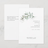 Eenvoud & gebladerte White Wedding Save Our Date Save The Date (Voorkant / Achterkant)