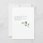 Eenvoud & Gebladerte Witte Bruiloft Save The Date (Achterkant)