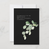 Eenvoud & Gebladerte Zwarte Bruiloft Save The Date (Achterkant)