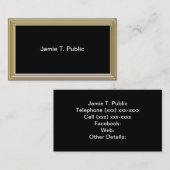 Eenvoud: Gold Lijst, zwarte achtergrond Visitekaartje (Voorkant / Achterkant)