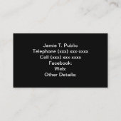 Eenvoud: Gold Lijst, zwarte achtergrond Visitekaartje (Achterkant)