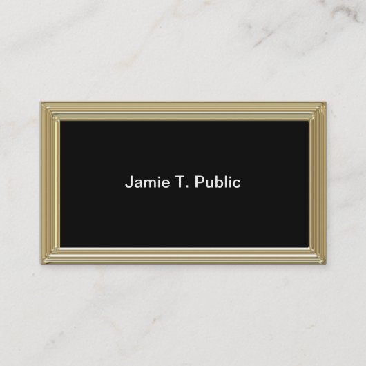 Eenvoud: Gold Lijst, zwarte achtergrond Visitekaartje (Voorkant)