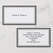 Eenvoud: grijs en wit Lijst, witte achtergrond Visitekaartje (Voorkant / Achterkant)