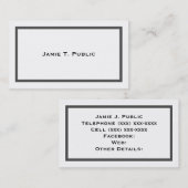 Eenvoud: grijs Lijst, witte achtergrond Visitekaartje (Voorkant / Achterkant)