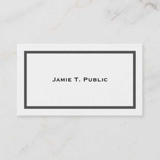 Eenvoud: grijs Lijst, witte achtergrond Visitekaartje (Voorkant)