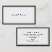 Eenvoud: Groen en wit Lijst, witte achtergrond Visitekaartje (Voorkant / Achterkant)