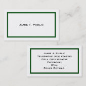 Eenvoud: Groen Lijst met strengen, witte achtergro Visitekaartje (Voorkant / Achterkant)