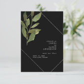 Eenvoud & Groene Zwarte Bruiloft Save The Date (Staand voorkant)