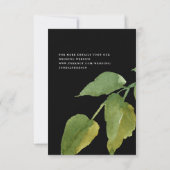 Eenvoud & Groene Zwarte Bruiloft Save The Date (Achterkant)