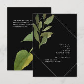 Eenvoud & Groene Zwarte Bruiloft Save The Date (Voorkant / Achterkant)
