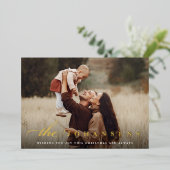 Eenvoud | Horizontale kerstfoto Folie Feestdagenkaart (Staand Voorkant)