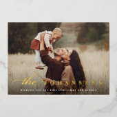 Eenvoud | Horizontale kerstfoto Folie Feestdagenkaart (Voorkant)