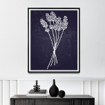 Eenvoud in Bloom White Line Flower Tekening Poster<br><div class="desc">Deze minimalistische, enkele witte lijntekening van een bloem op een blauwe achtergrond is een subtiele maar verfijnde toevoeging aan om het even welke ruimte. De serene blauwe achtergrond en de ingewikkelde, enkelvoudige lijntekening zorgen voor een natuurlijke elegantie aan uw muren. Het is perfect voor degenen die schone en eenvoudige design...</div>