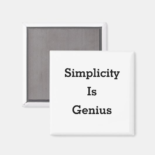 Eenvoud is geniale magneet (Voorkant / Achterkant)