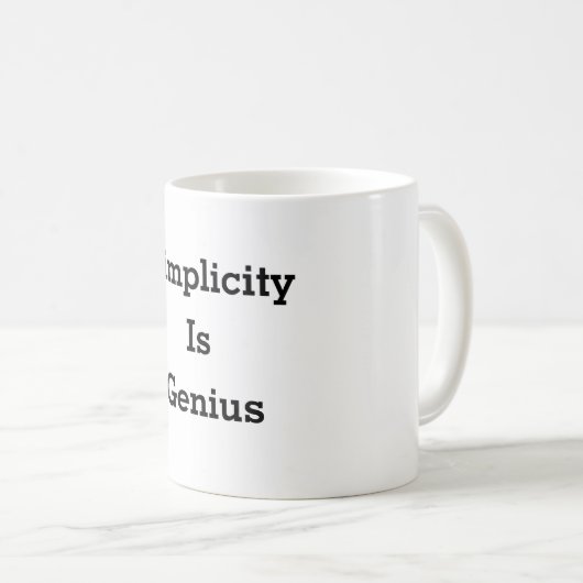 Eenvoud is geniale mok (Voorkant rechts)